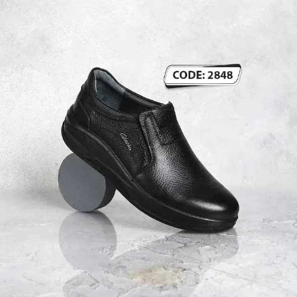 کفش چرم طبی تمام مشکی زیره جدید(کد 2848 )